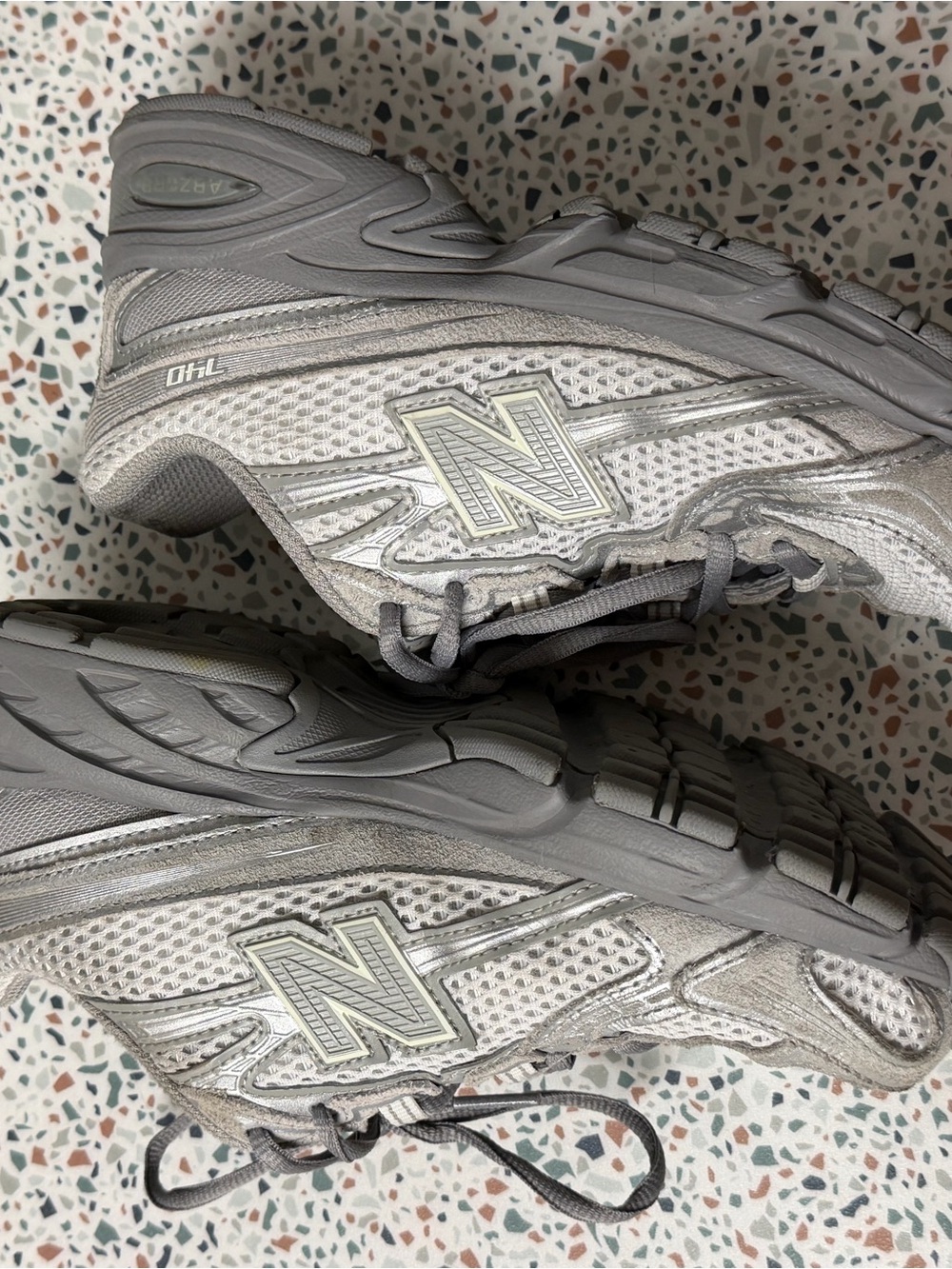 New Balance Women’s Light Gray Athletic Mesh Sneakers